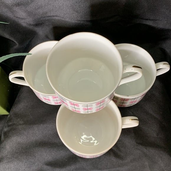 Set of 4 Rossini Ceramic gray, pink, black and white Tea cups - Picture 3 of 12